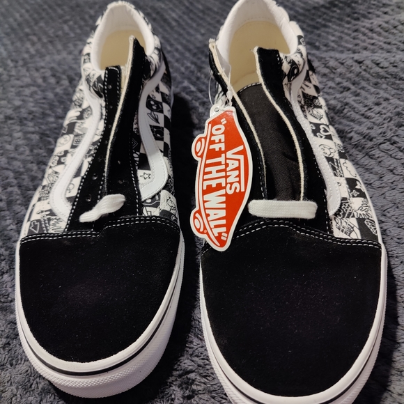 Vans Shoes Vans Old Skool Black White Character Print Mens Sneakers